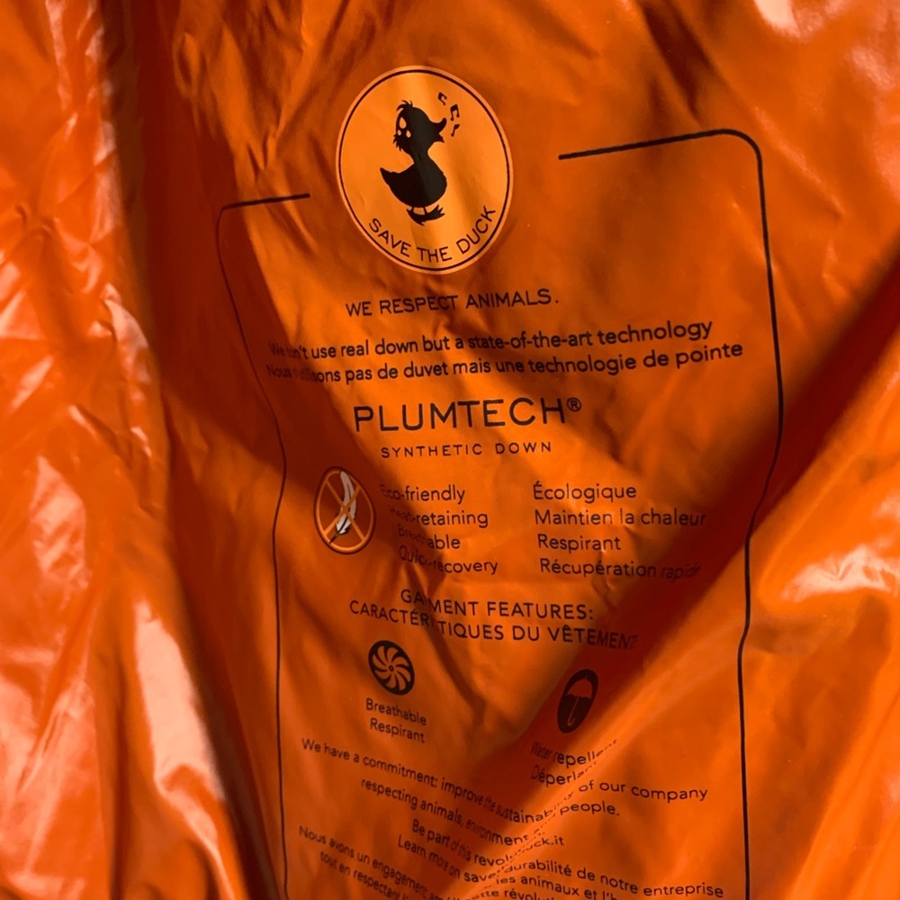 NWOT SAVE THE DUCK Isla Shiny Black Ultra Light Puffer Jacket Size 2X - Picture 9 of 16